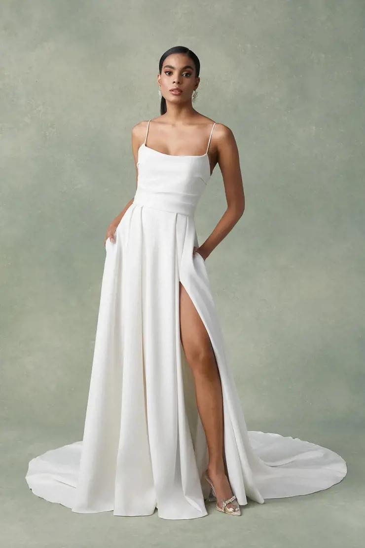 Bride in White Justin Alexander Dress